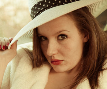 Close-up portrait of a beautiful young woman