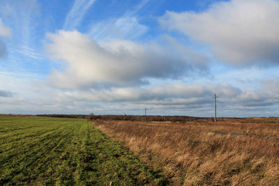 Scenic view of field against sky