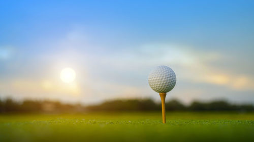Golf ball on grass