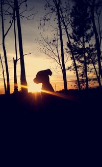 Silhouette trees at sunset