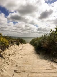 Scenic view of beach against sky