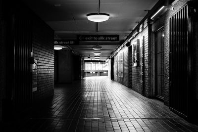 Empty corridor in building