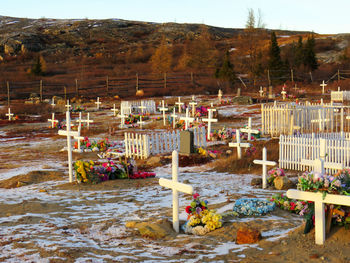 View of a good part of the kuujjuaq cemetery