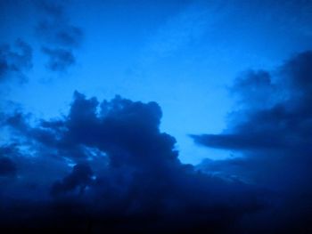 Low angle view of clouds in blue sky