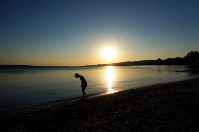Scenic view of sea at sunset