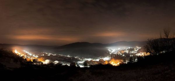 View of cityscape at night