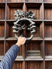 Close-up of wooden door