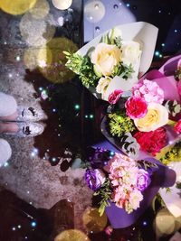 Close-up of flowers in water