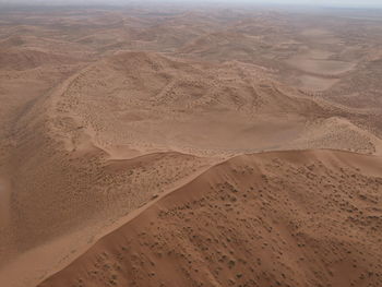 Aerial view of desert from airplain, namib desert, namibia