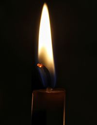 Close-up of illuminated candle