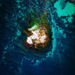 High angle view of swimming pool in sea