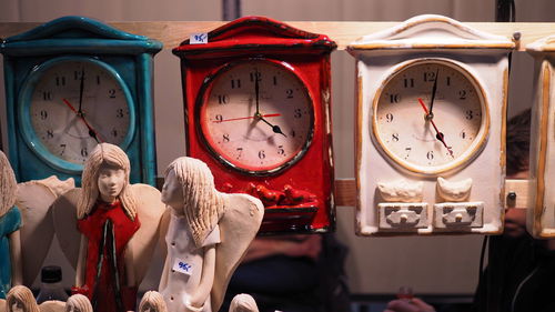 Close-up of clock on wall