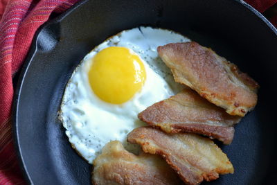 Close-up of breakfast served in plate