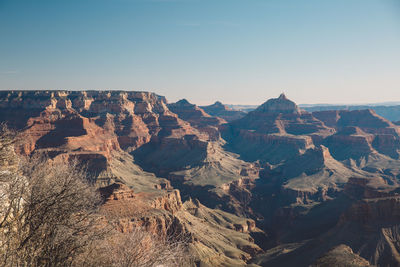 Scenic view of grand canyon national park against clear sky