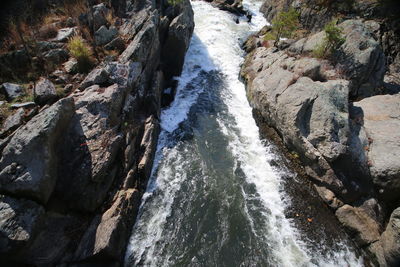 Scenic view of waterfall