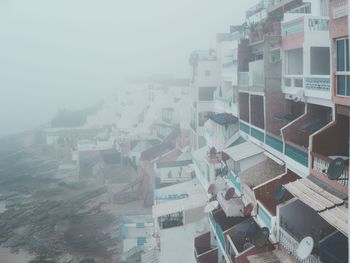 High angle view of buildings in city