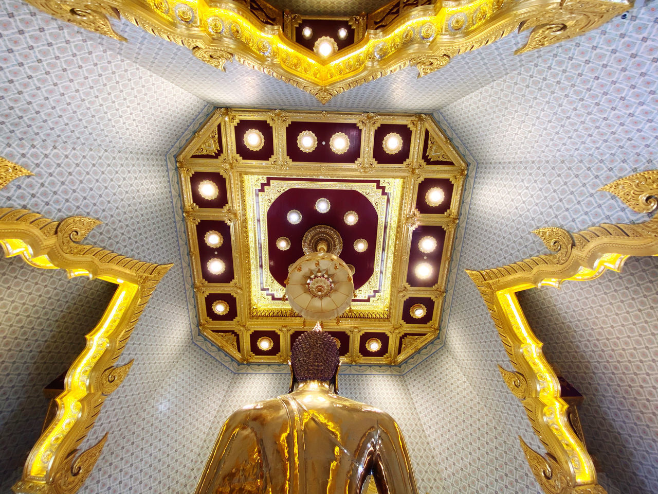 CLOSE-UP OF ILLUMINATED CHANDELIER