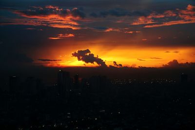 Dramatic sky over city