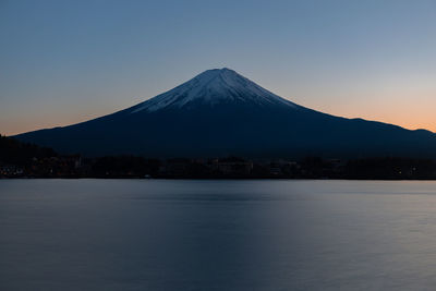 Scenic view of mountains against sky during sunset
