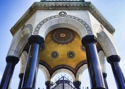 Low angle view of ornate gazebo