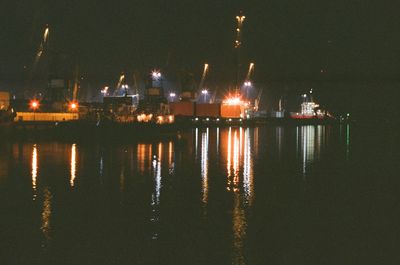 Illuminated city at night