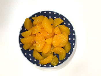 High angle view of fruit in plate