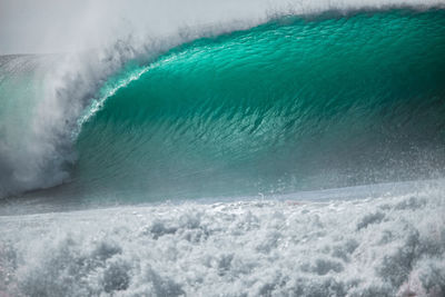 Blue wave tube ocean