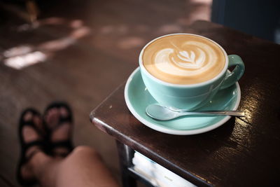 Coffee cup on table