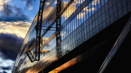 Low angle view of suspension bridge
