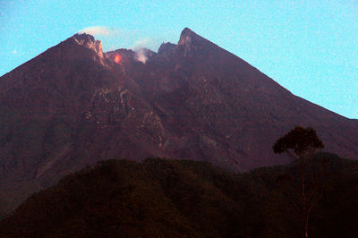 View of volcanic mountain range