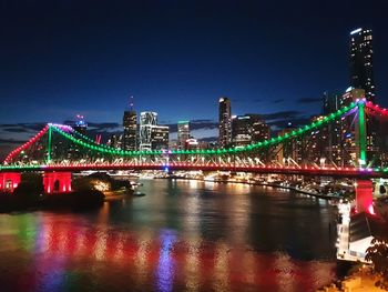 Illuminated city at night