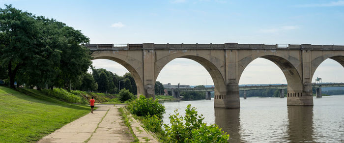 Bridge over river against sky