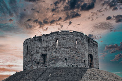 Low angle view of castle against sky