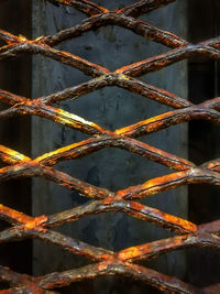 Full frame shot of rusty metal fence