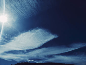 Low angle view of clouds in blue sky