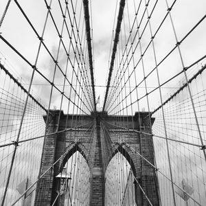 Low angle view of suspension bridge