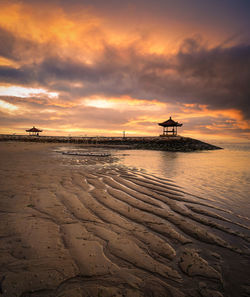 Scenic view of sea during sunset