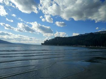 Scenic view of beach against sky