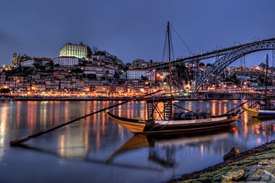 Illuminated city at night