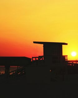 View of built structure at sunset