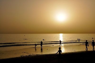 Scenic view of sea at sunset