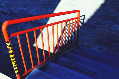 High angle view of empty staircase