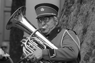 Man playing french horn