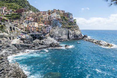 Aerial view of manarola in the cinque terre