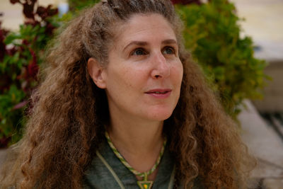 Close-up portrait of a young woman