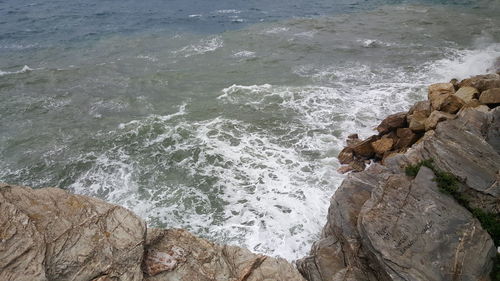 Rocks in sea