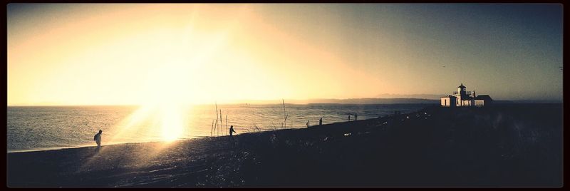 Scenic view of sunset over sea