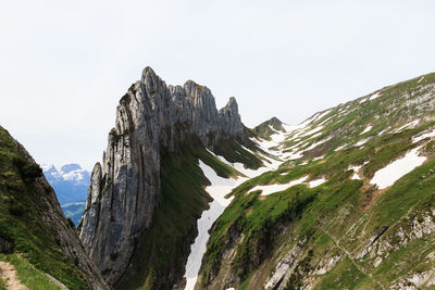 Scenic view of mountains against clear sky