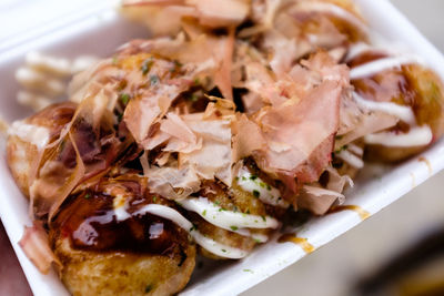 Close-up of meal served in plate