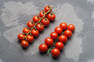 High angle view of tomatoes on table